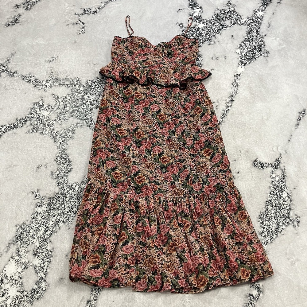 Dress Forum Artesa‎ Maxi Dress NWT Floral Ruffle Smocked Cottagecore L